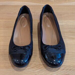 Clarks Patent Leather Suede Flats Ballet Slip On Shoes
